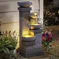 Outsunny 33.5" Tall Outdoor Water Fountain 4-Tier Floor Standing with Pump by Outsunny