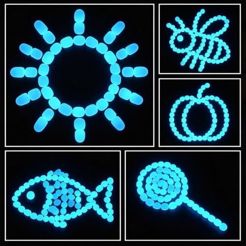 500 Pcs Glow in the Dark Rocks,White Glow Pebbles 0.8 Inch, - Image 5
