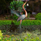 48'' Large Heron Garden Statue with Solar Lantern by ViteenLight
