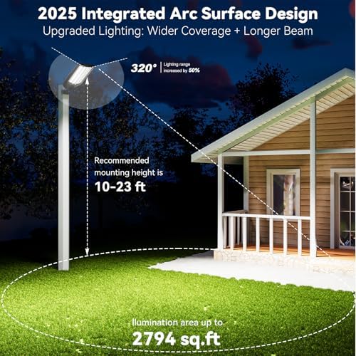 MMKT Solar Street Lights Outdoor Waterproof, 3 Color LED Dusk to Dawn Solar Light, Flood Lights with Motion Sensor and Remote Control, Parking Lot Light 1 Pack (Extra Large 1 Pack) - Image 5