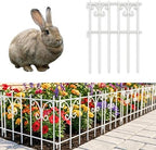 ShopLaLa Garden Fence (25 Panels) 12.5in(L) x 16.5in(H) Rustproof White Metal Wire Fences Animal Barrier Fencing, Decorative Butterfly Flower Edging for Landscape Border Panel Yard Patio Outdoor Decor by ShopLaLa