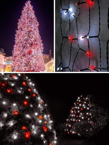 Solar Christmas Lights Outdoor 4 Pack 132FT 400 LED String Lights Red White - Image 6
