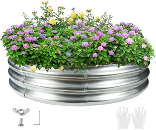 TBMLC 48" Round Galvanized Steel Fire Ring Pit/Raised Garden Bed Kit - Image 3
