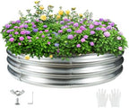 TBMLC 48" Round Galvanized Steel Fire Ring Pit/Raised Garden Bed Kit - Image 3