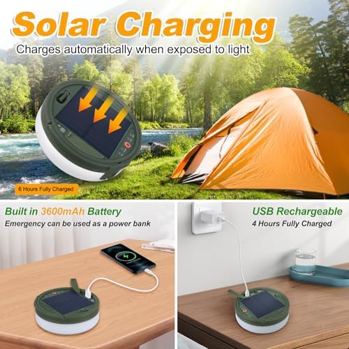SMY Lighting 4 in 1 Solar Camping String Lights, 72.2Ft Ultra Long String with 220LEDs, Solar Powered and USB Rechargeable Light with Remote Control, Portable Camping Light for Hiking, Decorations - Image 4