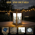 Solar Lantern Outdoor Waterproof Green Forest Woodland Nursery Room Pine Trees Mountains Fog Birds Garden Decor LED Solar Lights Hanging/Tabletop Lamp Gifts for Women Mom for Outside Yard Patio - Image 2