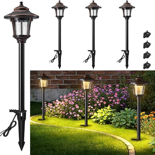 SURAIELEC Low Voltage Landscape Light with Connectors, 4 Pack, ETL Listed by SURAIELEC