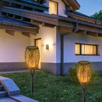Solar Torch Lights Outdoor, 6 Pack Flickering Flame Landscape Lamps, IP65 Waterproof Garden Pathway Yard Decor, Warm LED Solar Torches, ABS Black Stake Design - Image 3