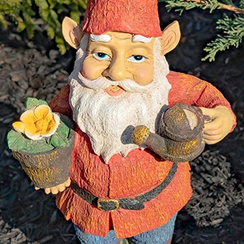 Zaer Ltd. Classic Spring Gnome Garden Statue in Assorted Styles (Gnome with Flower Pot) - Image 6