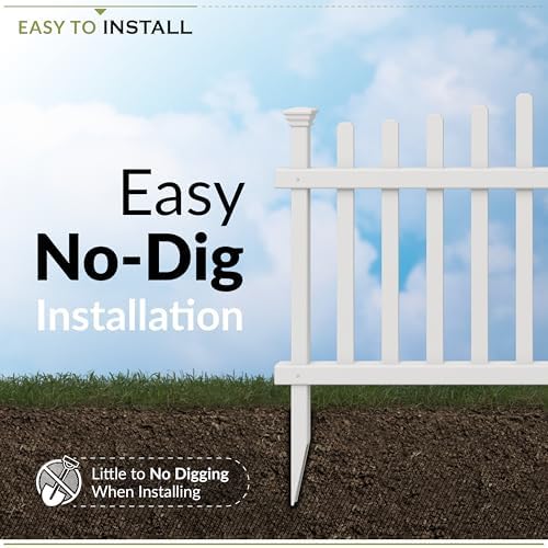 Zippity Ashley Corner Picket Fence, White Vinyl DIY No Dig Kit - Image 2