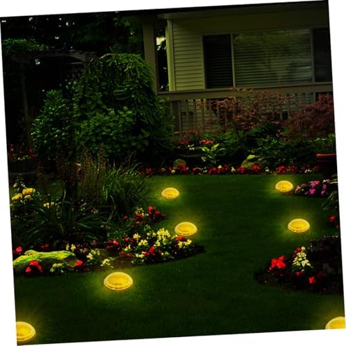 NUOBESTY 4Pcs LED Solar Ground Lamps Black Plastic Metal Waterproof - Image 3