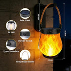 2 Pack Solar Lanterns Outdoor Waterproof, Flickering Flame Hanging Lanterns - Image 5