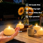 VIODAIM Solar Candles Outdoor Waterproof, Flameless LED, 3 x 2.5 in, 8 Pack - Image 3