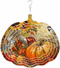 Fall Wind Spinners for Yard and Garden Bird Pumpkin Wind Spinner Sunflower Maple Leaves 3D Metal Stainless Steel Pumpkin Wind Sculptures Chimes Outdoor Patio Thanksgiving Hanging Decor 12 Inch by Home+L6