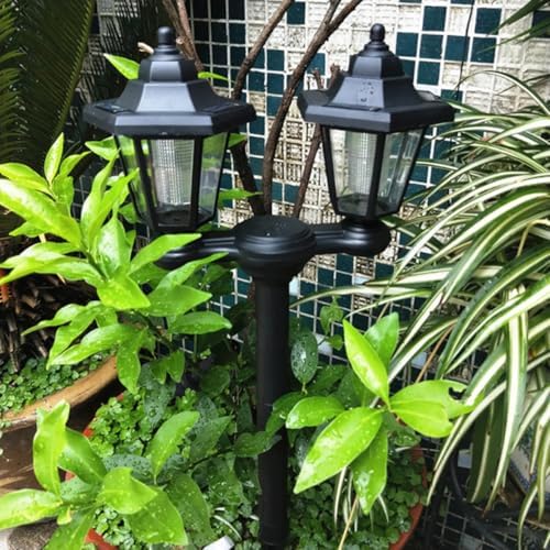 Unomor Solar Garden Light Dual-Head Hexagonal Lawn Ground Plug Lamp Waterproof Solar Stick Light for Outdoor Pathway and Yard Decoration - Image 7