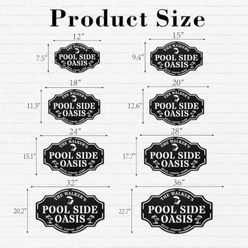 Personalized Swimming Pool Metal Sign, Custom Family Poolside Oasis Sign, Custom Pool Sign, Patio Decor, Backyard Decor - Image 7