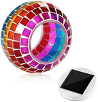 Color Changing Mosaic Glass Ball LED Solar Garden Lights Waterproof Table Lights 2 Modes for Christmas Party Decoration - Image 5