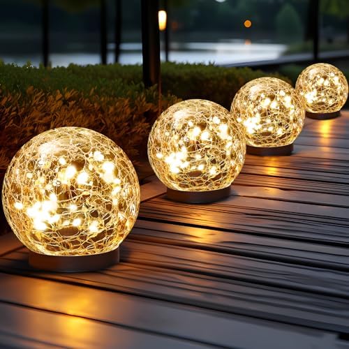 JKIMK Solar Globe Lights Outdoor Waterproof-Solar Balls for Garden by JKIMK