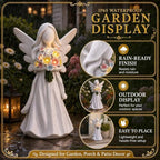 Solar Angel Garden Statue with Glowing Flowers, Sympathy Memorial Gifts - Image 4