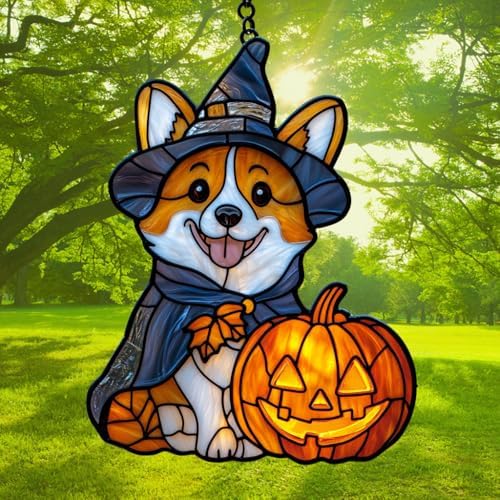 Cute Halloween Corki Acrylic Suncatcher - Image 3