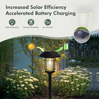 Grand patio Solar Outdoor Lights, 10 Pack, Glass Light Metal Pathway Light, Waterproof Landscape Lighting, Automatic Dusk and Dawn Sensor (Slate Gray) - Image 2