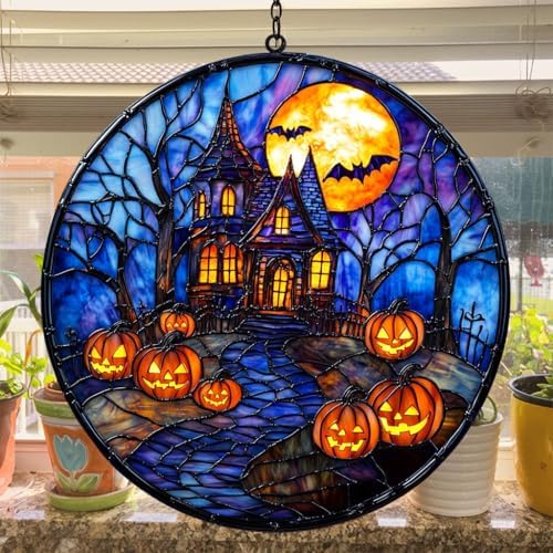 Gothic Halloween Spooky Castle Acrylic Suncatcher - Image 4