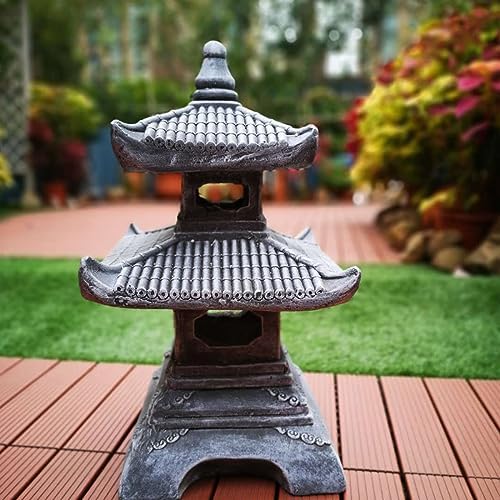 Outdoor Zen Garden Lantern Pagoda,2 Tier Pagoda Garden Statue - Image 5