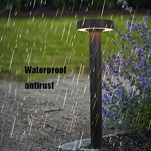 LED Bollard Light IP65 Waterproof Outdoor Driveway Walkway Pillar Lamp Yard Garden Lawn Post Lights Fixture 24in Pole Light Simple Modern Column Lamps Black Landscape Pathway Lights - Image 3