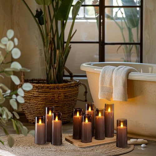 Amagic Grey Flameless Candles 9 Set, Battery Operated Halloween Candles - Image 3