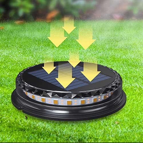 4-Pack Solar Ground Lights Warm White Light Disk Light Solar Powered Outdoor Waterproof in-Ground Lights Warm White Light for Pathway, Yard, Deck, Lawn, Patio, Walkway - Image 3