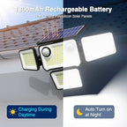 4500LM Solar Lights Outdoor Waterproof, 254 LED Solar Flood Lights Outdoor with 2 Motion Sensor, 4 Heads Security Light with Remote Control for Yard Outside House Garage 3 Pack - Image 4