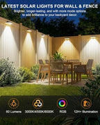Solar Fence Lights Outdoor, 12 Pack 3CCT & RGB 13 Colors Fence Lights Solar Powered Ultra-Bright LED Lens Waterproof Outdoor Solar Lights for Fence, Backyard, Railing, Patio, Wall, Step, Deck - Image 2