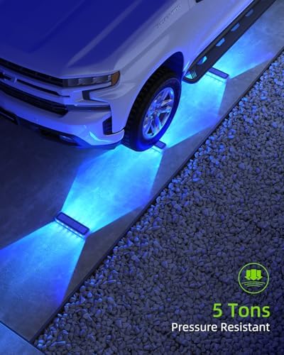 DetarZinLED Blue Solar Step Lights, 12 LEDs 2-Sided Glow, IP68, 6 Pack - Image 4