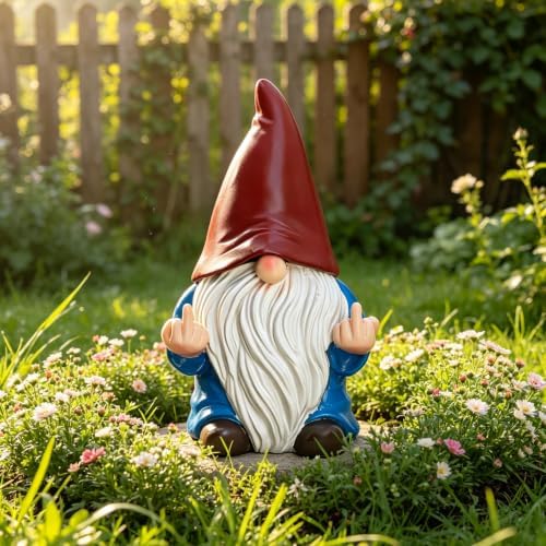 Garden Gnome Key Hider for Spare Key, Yard Decor, 7.8×4.7in (Red/Blue) - Image 5