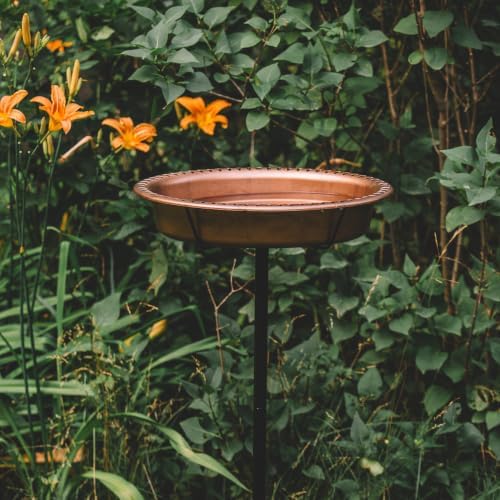 Backyard Expressions Bird Baths for Outdoors, 34" Metal Stake Bird Bath - Image 7