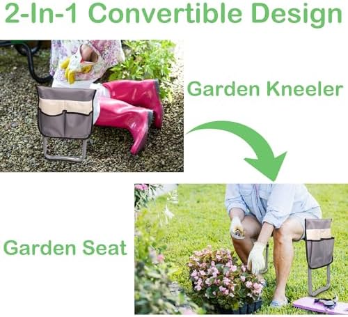 Garden Kneeler and Seat, 2024 Upgraded Foldable Heavy Duty Kneeling Bench with 2 Tool Bags and Soft EVA Foam Pad for Senior, Green - Image 3