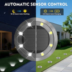 Solar Ground Lights Outdoor, 12 Pack Solar Lights Outdoor Waterproof White - Image 3