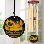 Personalized Excavator Memorial Wind Chime – “in Loving Memory” Custom Name & Years – Construction Worker Sympathy Gift – Outdoor Remembrance Windchime for Loss of Loved One Tribute Keepsake Décor - Image 2