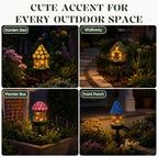 6 Pack-Solar Lights Outdoor, Mushroom Fairy House Stake Lights, Waterproof Cute Garden Decor for Yard, Lawn, Pathway, Patio & Cottage Garden - Image 5