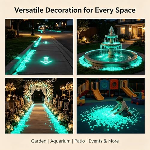 Glow in the Dark Rocks Outdoor Colorful Glow-in-the-Dark Garden Stones Night Guide Pebbles Glowing Pebbles for Garden Outdoor Fish Tank Aquarium Decorations (Orange,1000) - Image 7