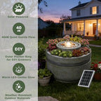 Solar Water Fountain Outdoor Garden Zen Bubbler with Lights - Image 6