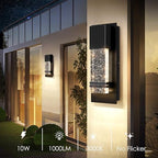 BesLowe Outdoor Wall Light Fixtures with Crystal Bubble Glass, 10W 3000K - Image 5