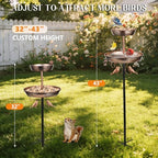 2-Tier Metal Bird Bath and Feeder for Outdoor Birdbath for Outside - Image 3