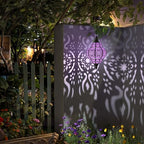 Hapjoy Hanging Solar Lights Outdoor Garden Decor Solar Lantern Waterproof Plastic Moroccan Outdoor Decorations for Patio Pathway Yard Backyard Garden Decorative (2, Purple) - Image 3