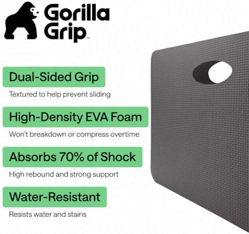 GORILLA GRIP® Extra Thick Foam Kneeling Pad for Gardening, 17.5x11 Charcoal - Image 2