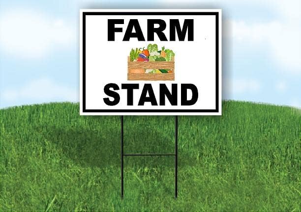 FARM STAND VEGETABLE BLACK BORDER 18inx24in Double Sided Yard Road Sign w/Stand Stake - Durable Weatherproof Outdoor Produce Farm Vegetable Display for Farmers Market, Garden, and Roadside Sale by WorkHouseSigns