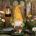Solar Garden Gnome Statue with Lantern - Hand-Painted Resin Gnome Decor, IP44 Waterproof Outdoor Figurine for Yard Patio Porch, for Mom Women Housewarming Christmas by DoYouzhuo8-Decor
