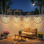 6 Pack Solar Fence Lights Wall lihgts Outdoor Decorations Solar Powered Step Deck Lights Warm Yellow Light Waterproof Decorative Lighting for Garden, Front Door, Backyard (Black) - Image 2