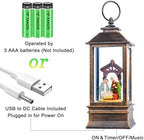 Christmas Snow Globe Water Lantern with Nativity Scene Battery Operated or USB Powered Musical Lighted Holiday Decoration for Tabletop Display for Family and Friends - Image 3