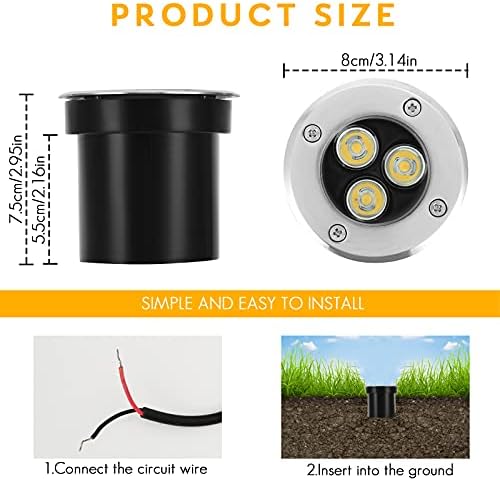 Low Voltage Landscape Lighting In-ground Light LED Well Lights 3W 12V 24V Outdoor Landscape Light Waterproof IP67 Pathway Driveway Deck Step Fence Garden Lights - Image 2